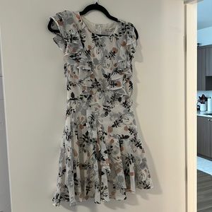 White floral mini dress